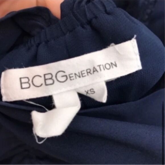 Women’s BCBG Navy Romper with Open Back - Picture 3 of 6